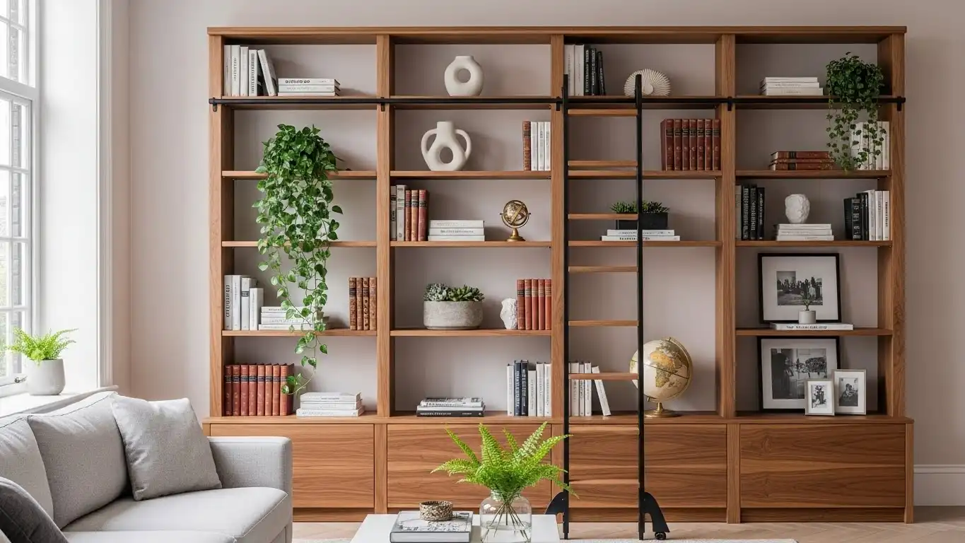 Elegant Wooden Bookshelves
