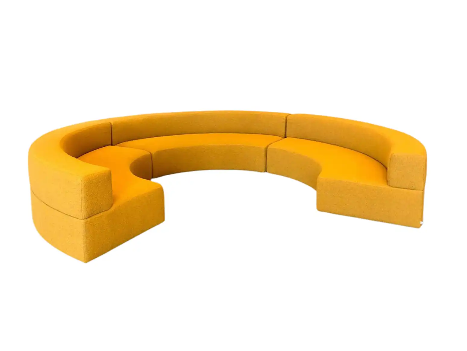 Curved sofa for office in yellow