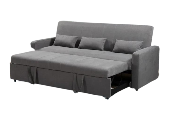 3 seater sofa cum bed in grey colour