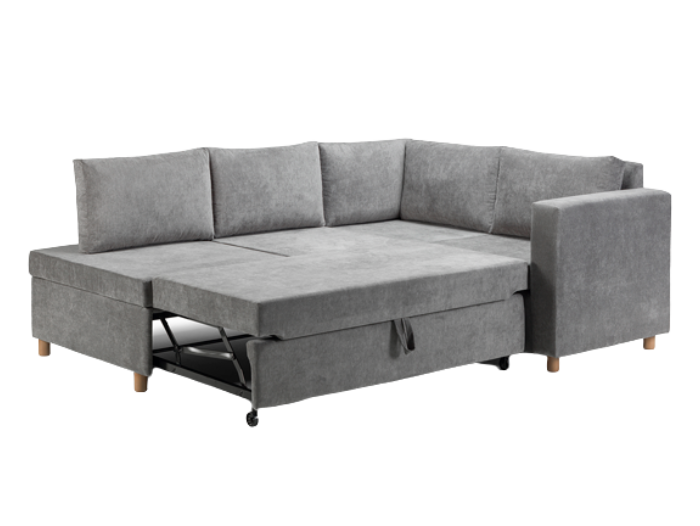 L-Shape Sofa Cum bed in grey colour - Woods Royal Furniture
