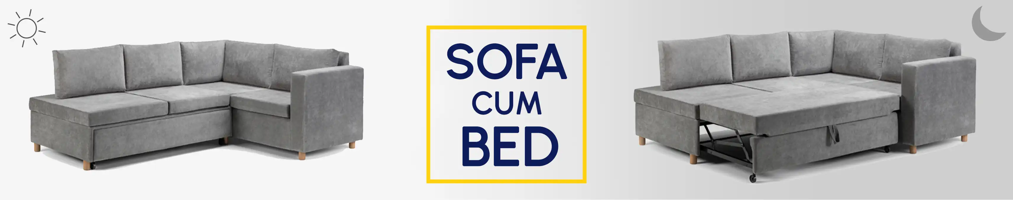 SOfa bed banner - Grey colour - Woods Royal