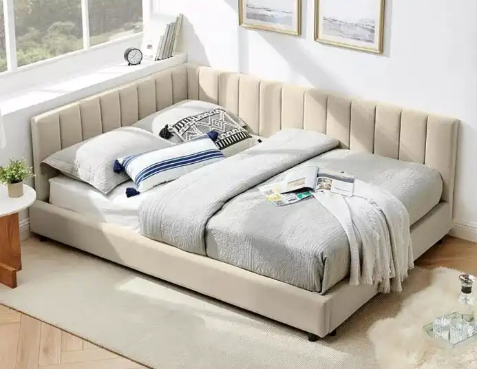 Corner Bed With Double Headboard manufactured in Bangalore