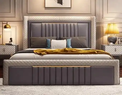Dual Tone Upholstered Bed manufactured in Bangalore