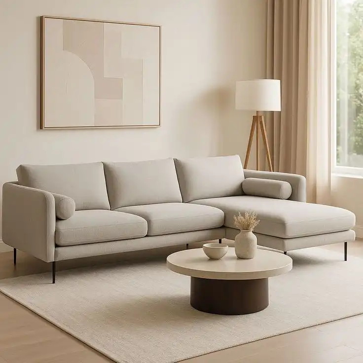 Beige Minimalist Sofa manufactured in Bangalore