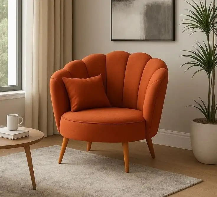 Rust Orange Accent Chair manufactured in Bangalore