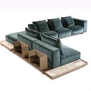 Italia Low Laying - Corner Sofa  With Back Storage - Woods Royal