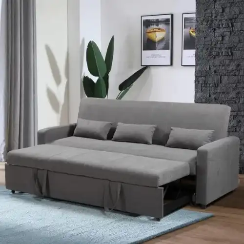 3 Seater Sofa Cum Bed Light Grey