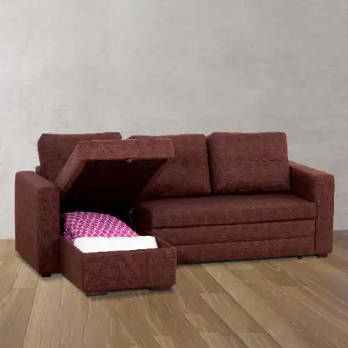 Dark Brown Sofa Bed With Storage - Woods Royal