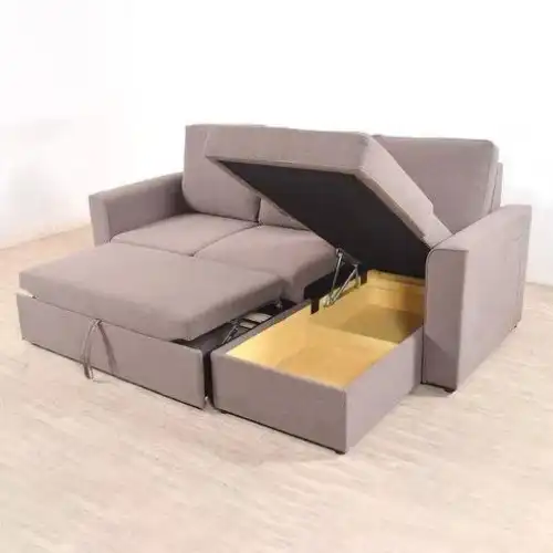 Dixon Light Grey Sofa Bed With Lounger Storage - Woods Royal